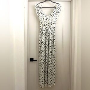 Abercrombie & Fitch Floral Maxi Dress in White and Black